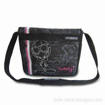 Synthetic Leather Briefcase, Decorated with Metal Stud, Nice Printing, EMB Logos and Print Stripe